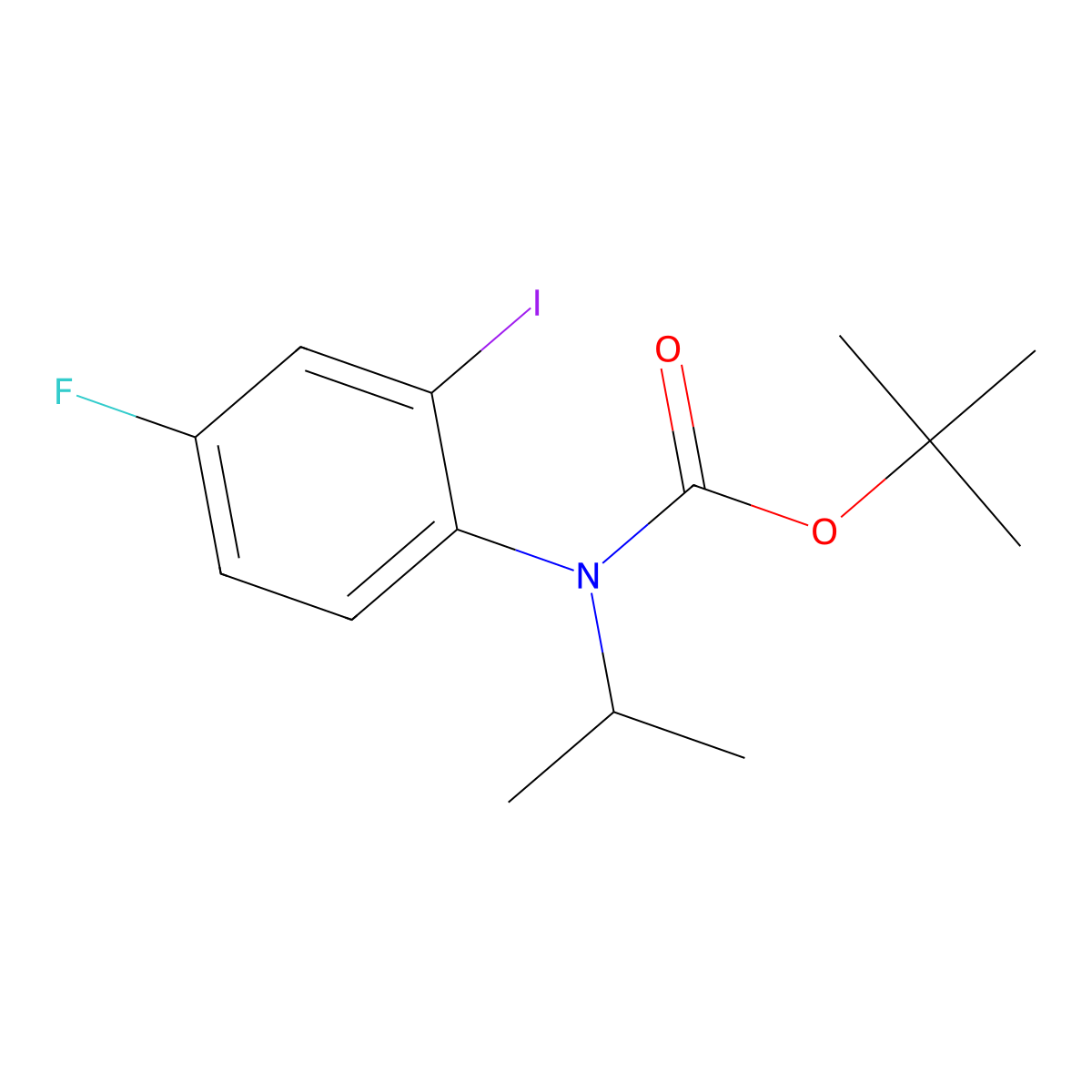 tert-butyl N-(4-fluoro-2-iodophenyl)-N-(propan-2-yl)carbamate molecular structure, CAS 2680832-60-2