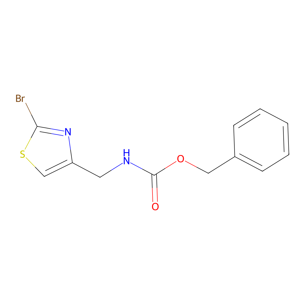 benzyl N-[(2-bromo-1,3-thiazol-4-yl)methyl]carbamate molecular structure, CAS 2680832-82-8