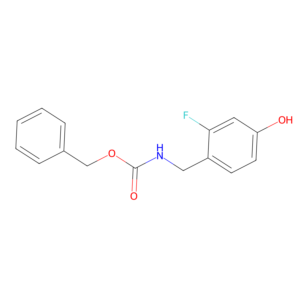 benzyl N-[(2-fluoro-4-hydroxyphenyl)methyl]carbamate molecular structure, CAS 2680832-88-4