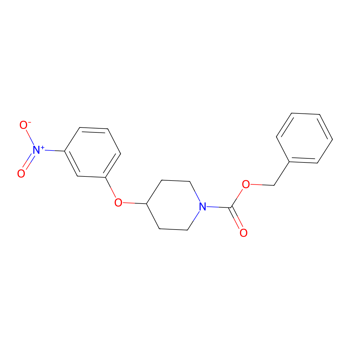 Benzyl 4-(3-nitrophenoxy)piperidine-1-carboxylate molecular structure, CAS 2680832-89-5