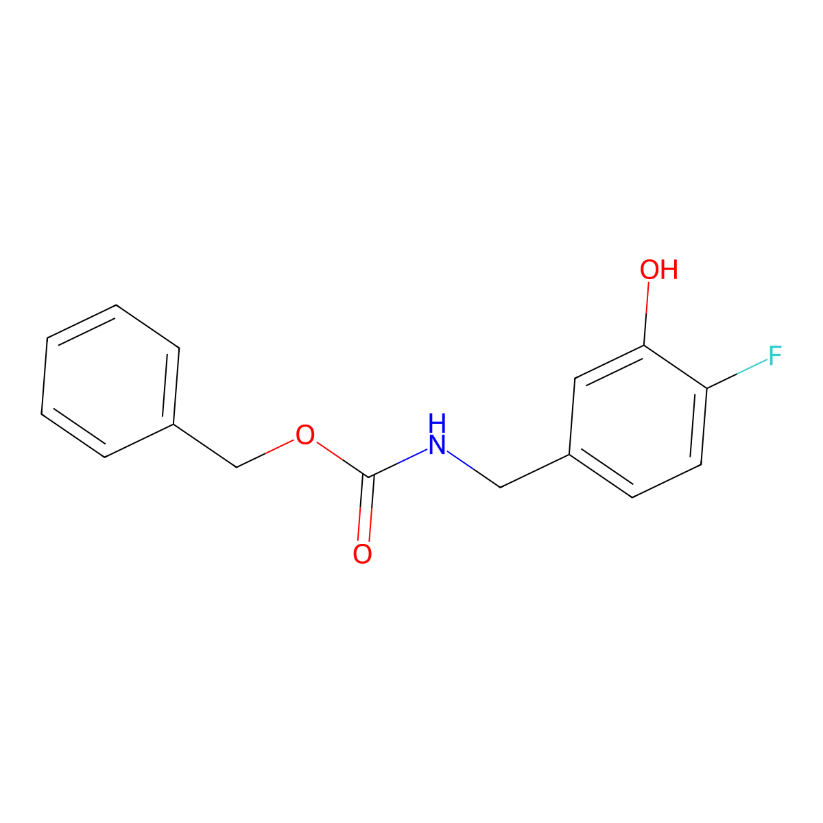benzyl N-[(4-fluoro-3-hydroxyphenyl)methyl]carbamate molecular structure, CAS 2680832-91-9