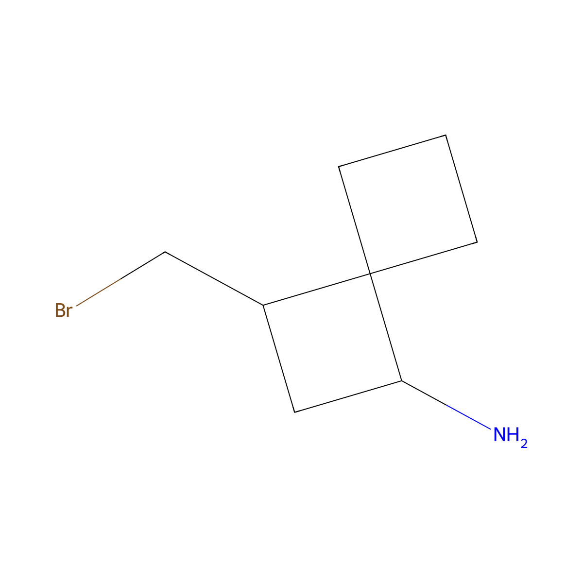 3-(Bromomethyl)spiro[3.3]heptan-1-amine molecular structure, CAS 2680832-92-0