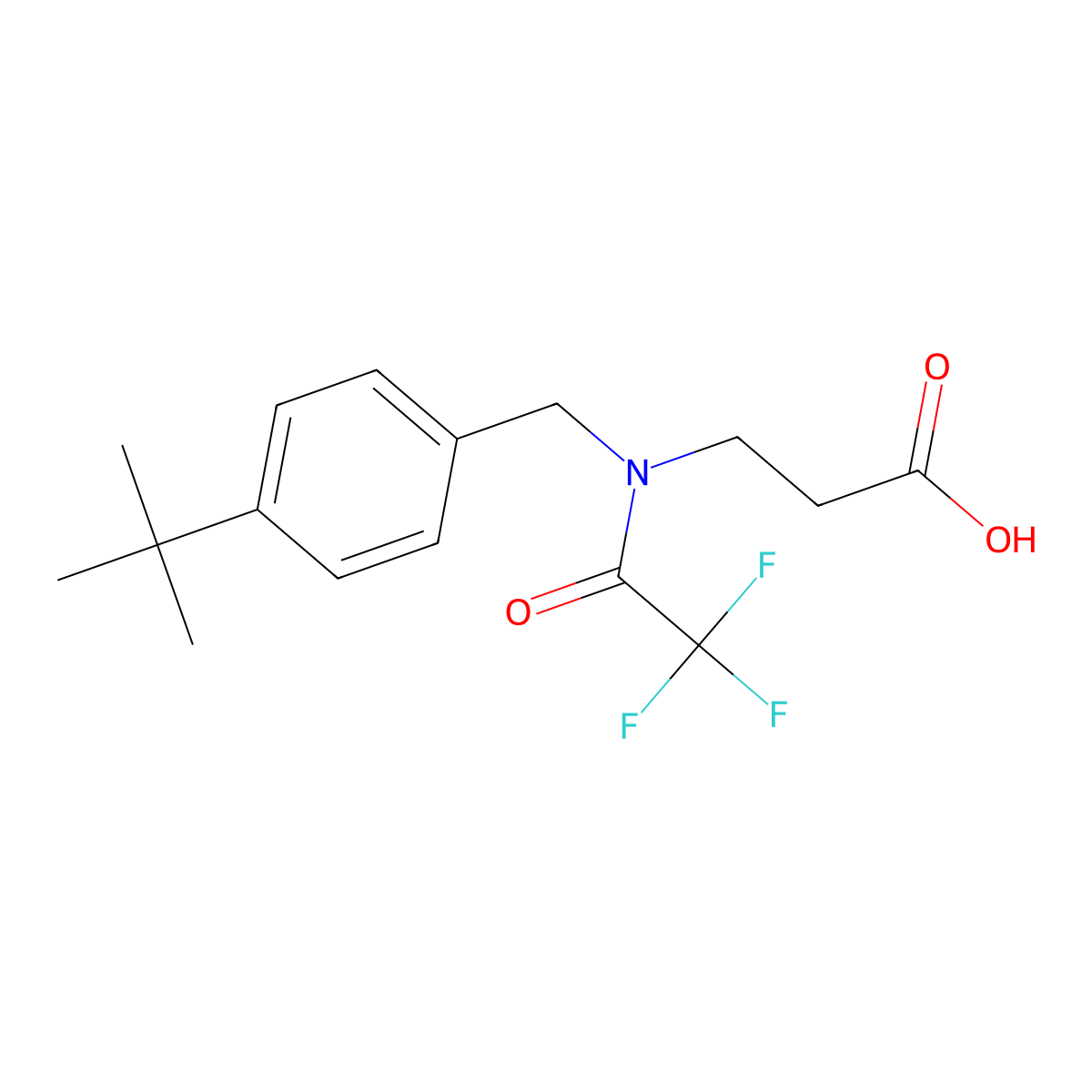 3-{N-[(4-tert-butylphenyl)methyl]-2,2,2-trifluoroacetamido}propanoic acid molecular structure, CAS 2680832-94-2