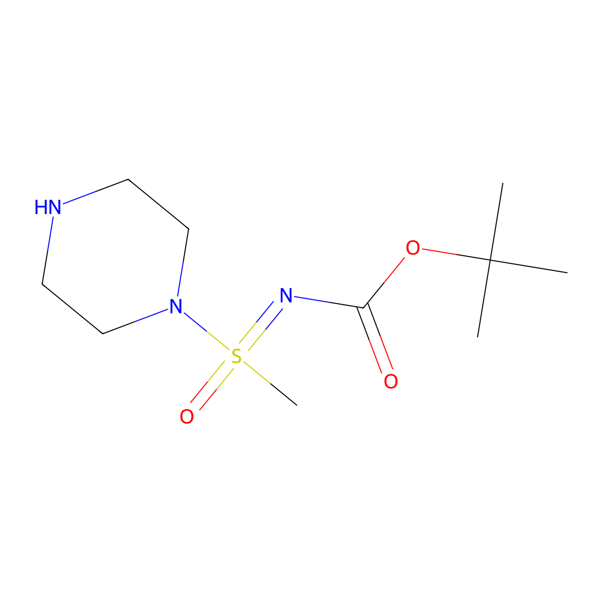 tert-butyl N-[methyl(oxo)(piperazin-1-yl)-lambda6-sulfanylidene]carbamate molecular structure, CAS 2680832-95-3