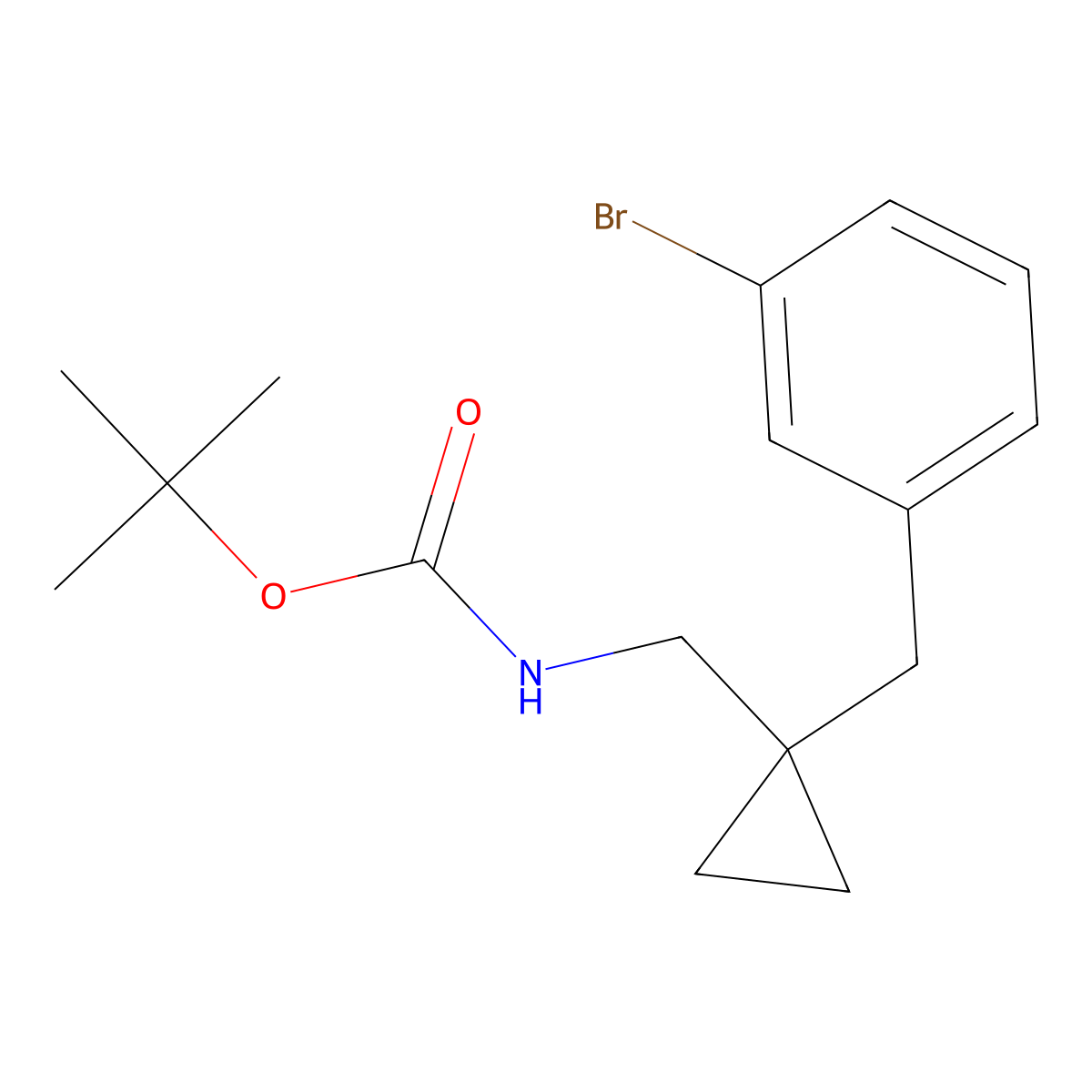 tert-butyl N-({1-[(3-bromophenyl)methyl]cyclopropyl}methyl)carbamate molecular structure, CAS 2680833-05-8