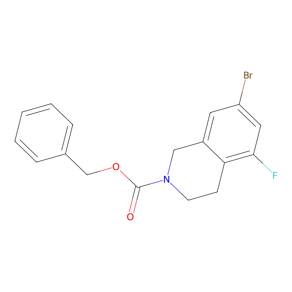 Benzyl 7-bromo-5-fluoro-1,2,3,4-tetrahydroisoquinoline-2-carboxylate molecular structure, CAS 2680833-13-8