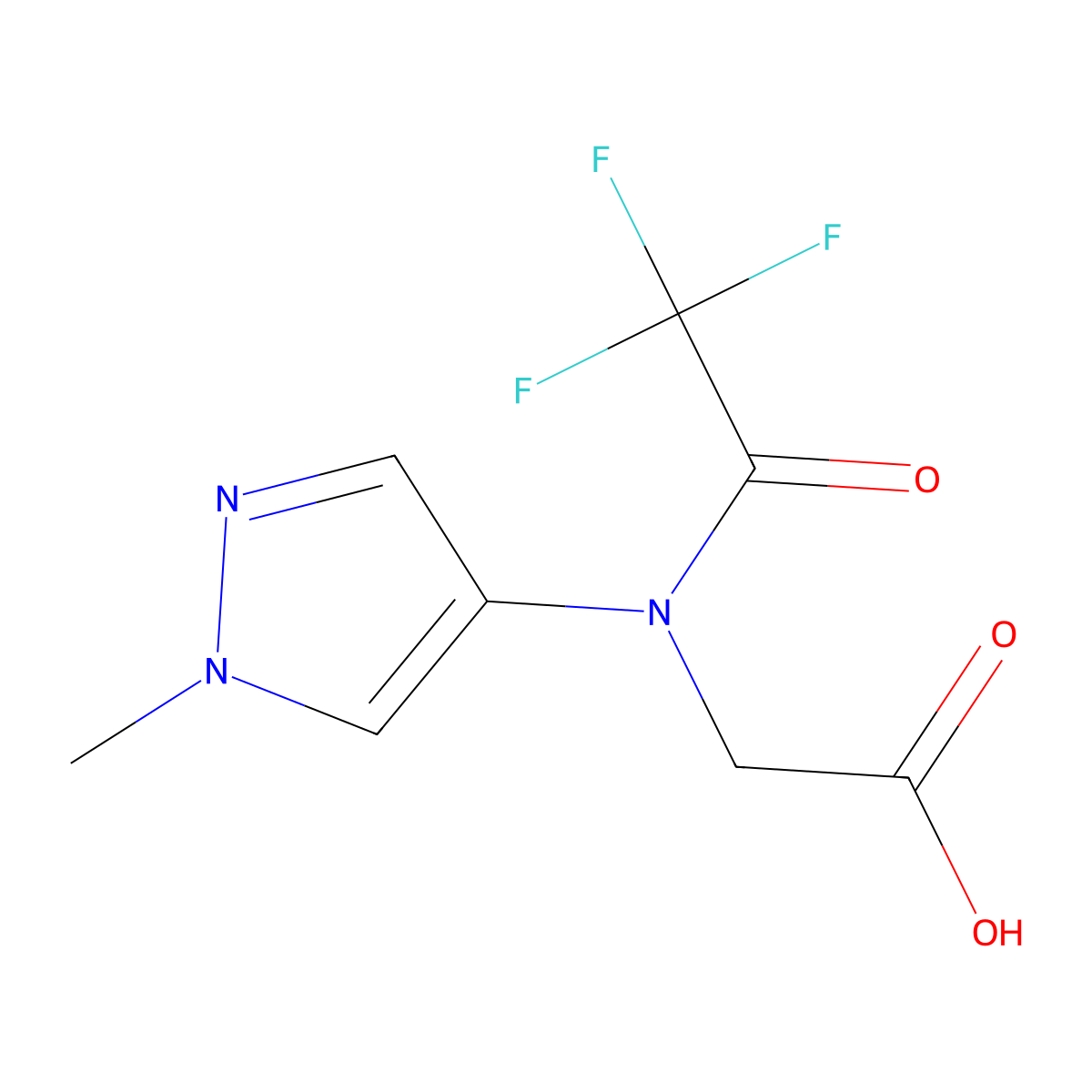2-[2,2,2-trifluoro-N-(1-methyl-1H-pyrazol-4-yl)acetamido]acetic acid molecular structure, CAS 2680833-28-5