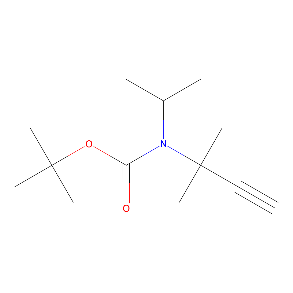 tert-butyl N-(2-methylbut-3-yn-2-yl)-N-(propan-2-yl)carbamate molecular structure, CAS 2680833-31-0