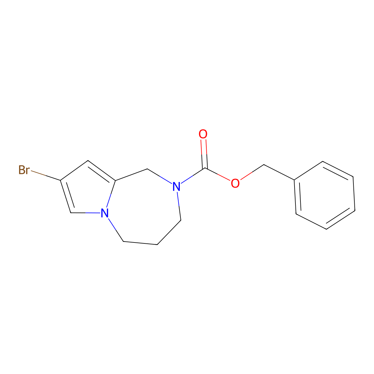 benzyl 8-bromo-1H,2H,3H,4H,5H-pyrrolo[1,2-a][1,4]diazepine-2-carboxylate molecular structure, CAS 2680833-32-1