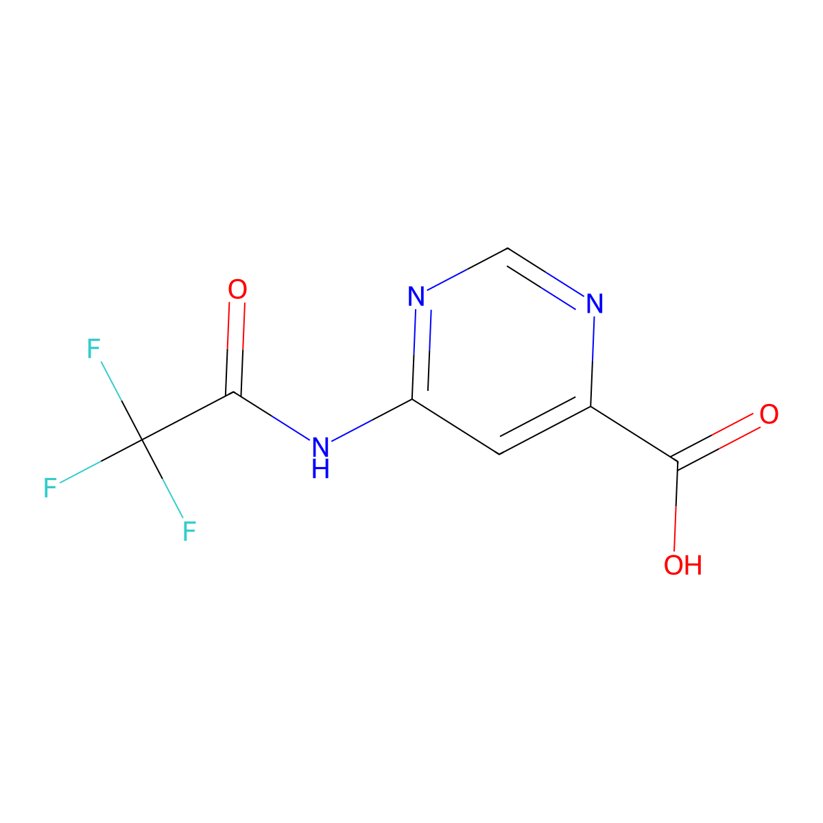 6-(2,2,2-Trifluoroacetamido)pyrimidine-4-carboxylic acid molecular structure, CAS 2680833-37-6