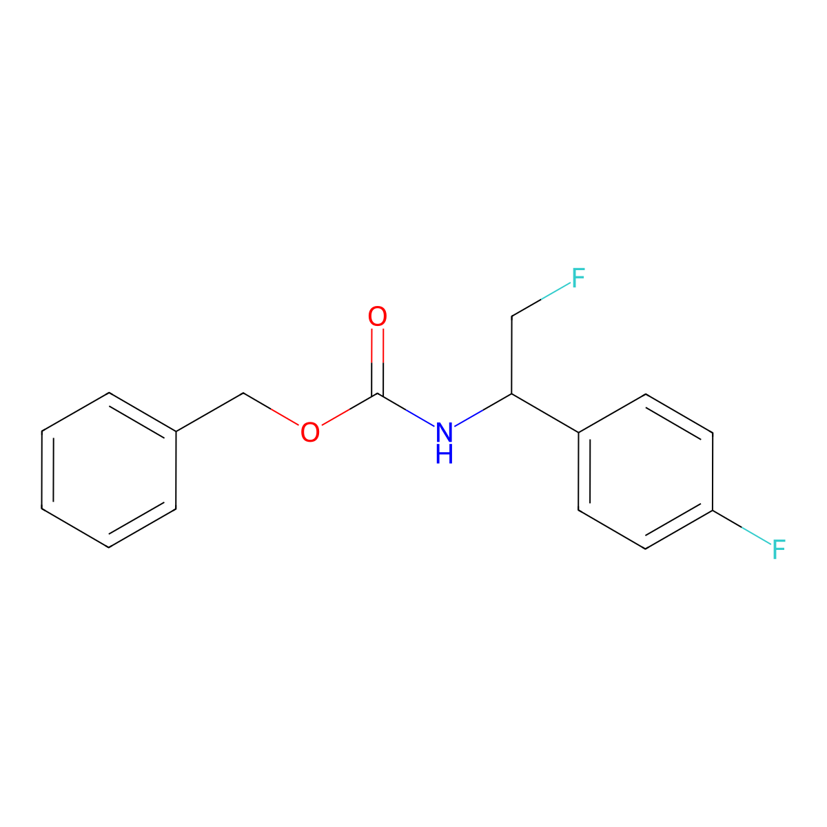 benzyl N-[2-fluoro-1-(4-fluorophenyl)ethyl]carbamate molecular structure, CAS 2680833-38-7