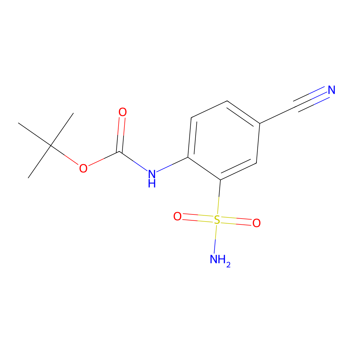 tert-butyl N-(4-cyano-2-sulfamoylphenyl)carbamate molecular structure, CAS 2680833-48-9