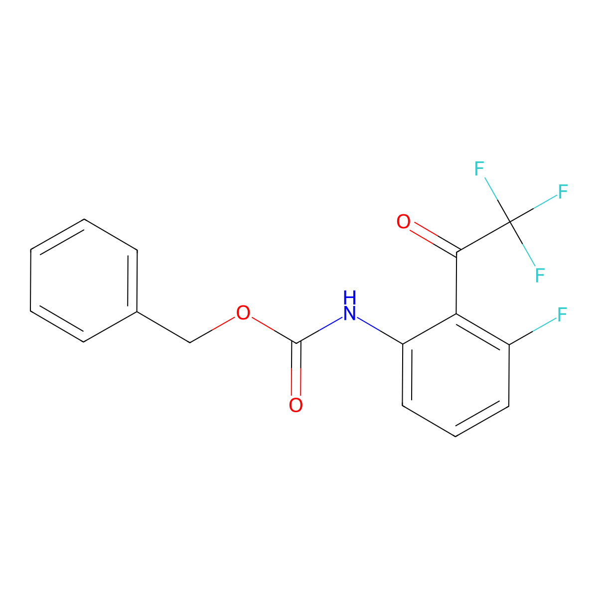 benzyl N-[3-fluoro-2-(2,2,2-trifluoroacetyl)phenyl]carbamate molecular structure, CAS 2680833-53-6