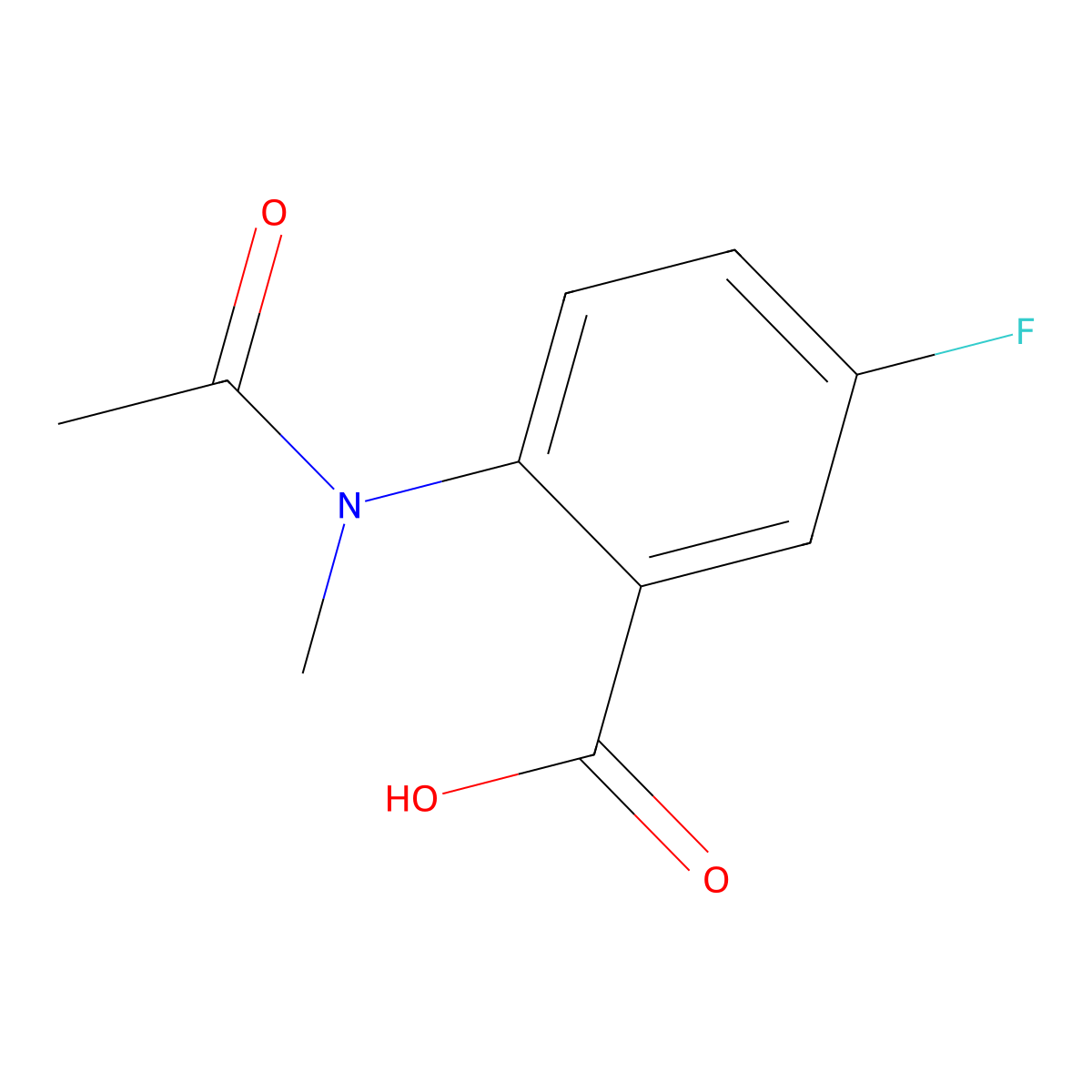 5-fluoro-2-(N-methylacetamido)benzoic acid molecular structure, CAS 2680833-54-7