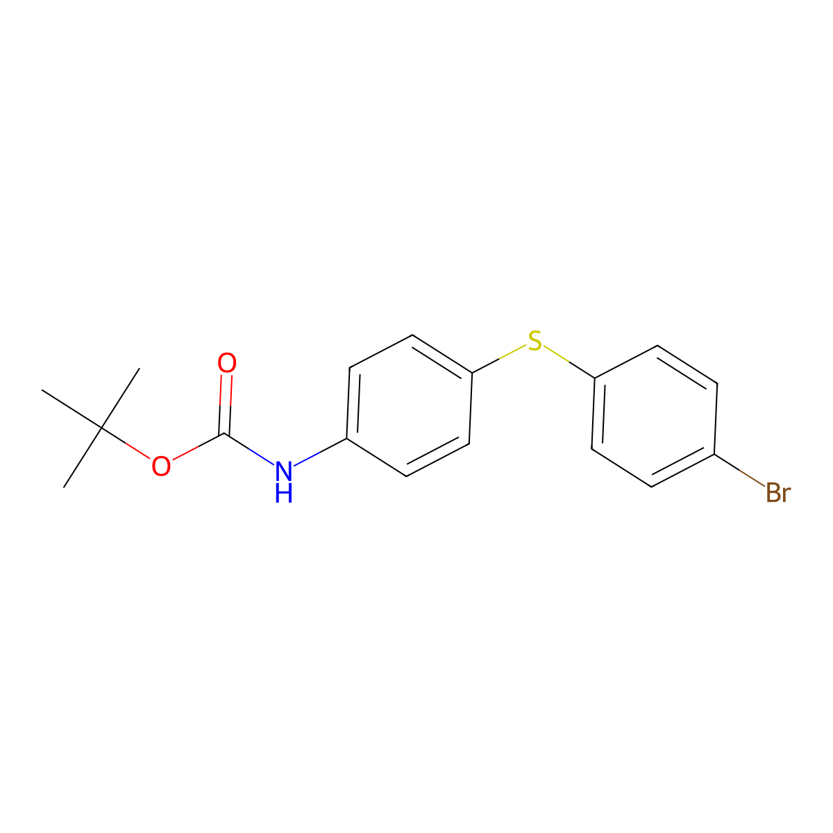 tert-butyl N-{4-[(4-bromophenyl)sulfanyl]phenyl}carbamate molecular structure, CAS 2680833-56-9