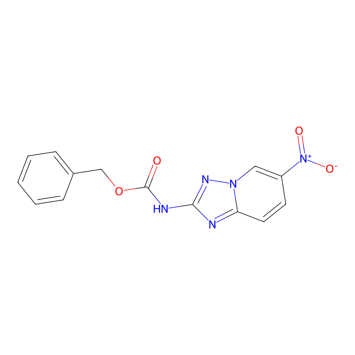 benzyl N-{6-nitro-[1,2,4]triazolo[1,5-a]pyridin-2-yl}carbamate molecular structure, CAS 2680833-67-2