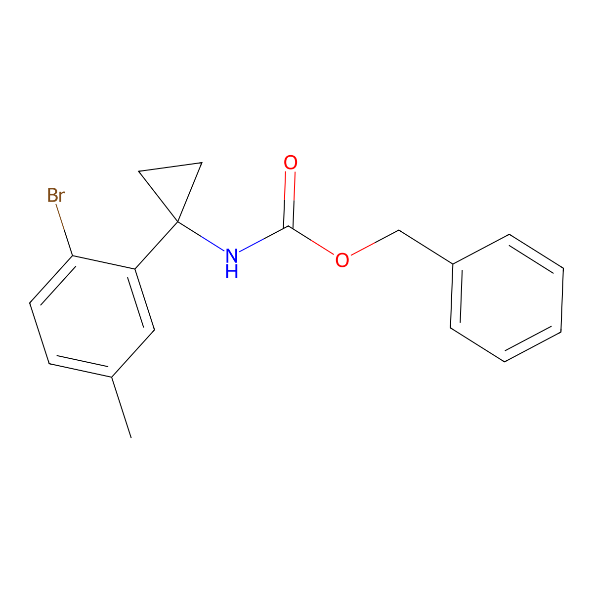benzyl N-[1-(2-bromo-5-methylphenyl)cyclopropyl]carbamate molecular structure, CAS 2680833-68-3