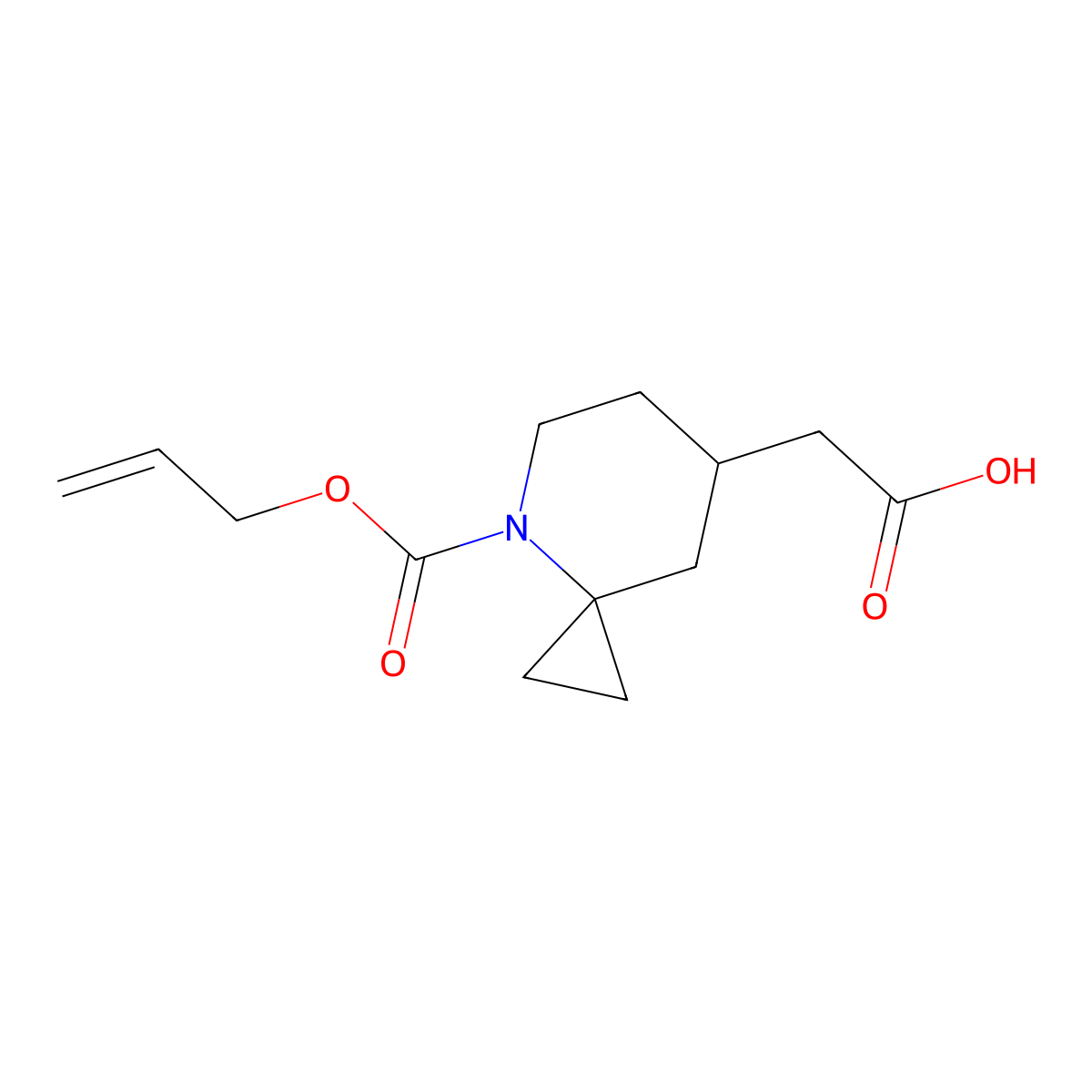 2-{4-[(Prop-2-en-1-yloxy)carbonyl]-4-azaspiro[2.5]octan-7-yl}acetic acid molecular structure, CAS 2680833-69-4