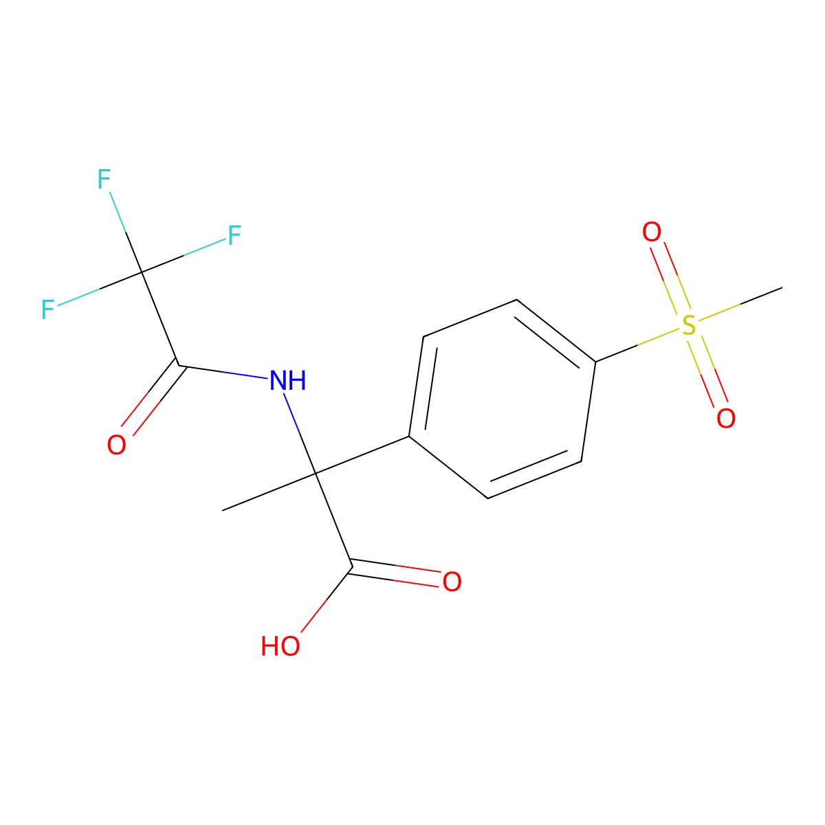 2-(4-Methanesulfonylphenyl)-2-(2,2,2-trifluoroacetamido)propanoic acid molecular structure, CAS 2680833-70-7
