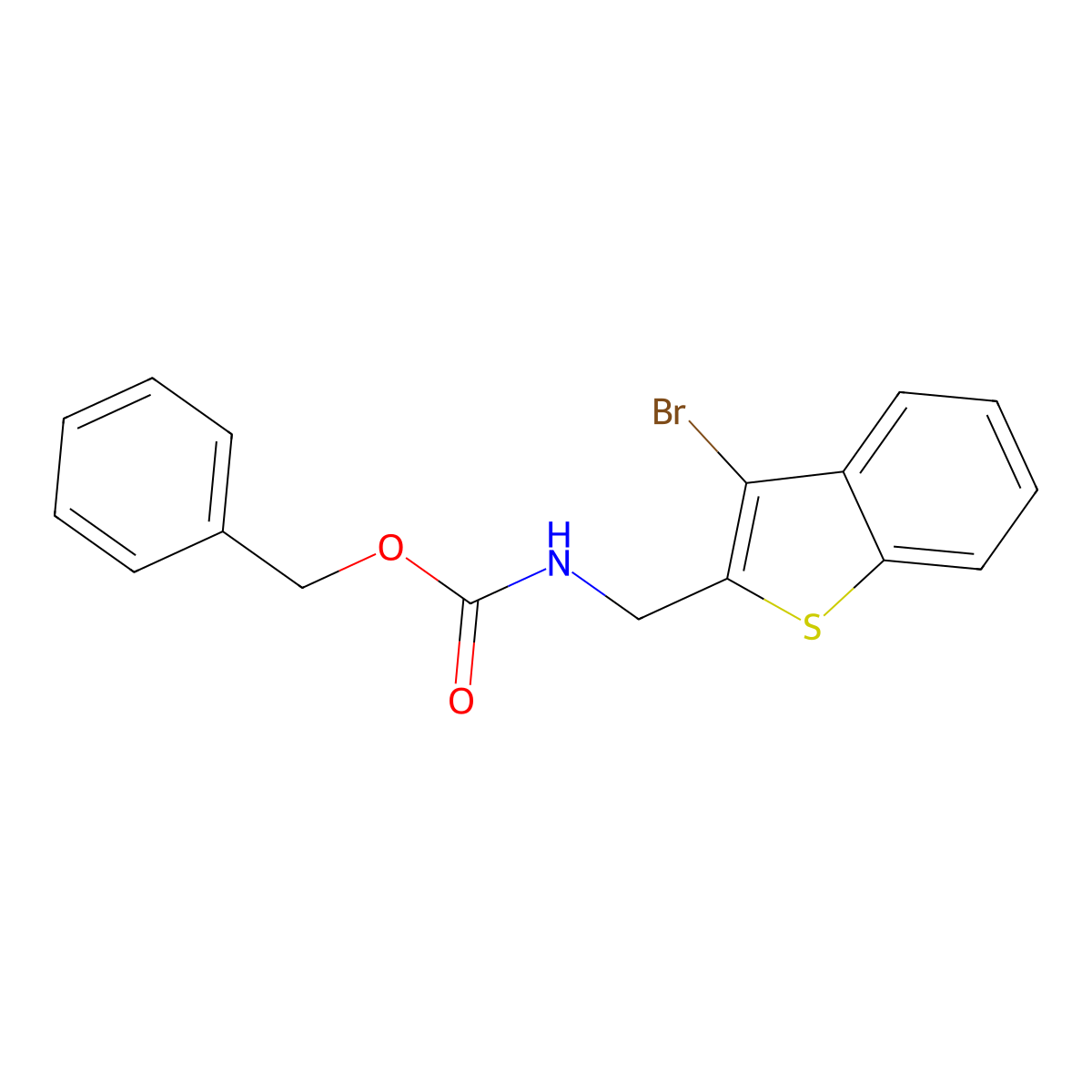 benzyl N-[(3-bromo-1-benzothiophen-2-yl)methyl]carbamate molecular structure, CAS 2680833-75-2