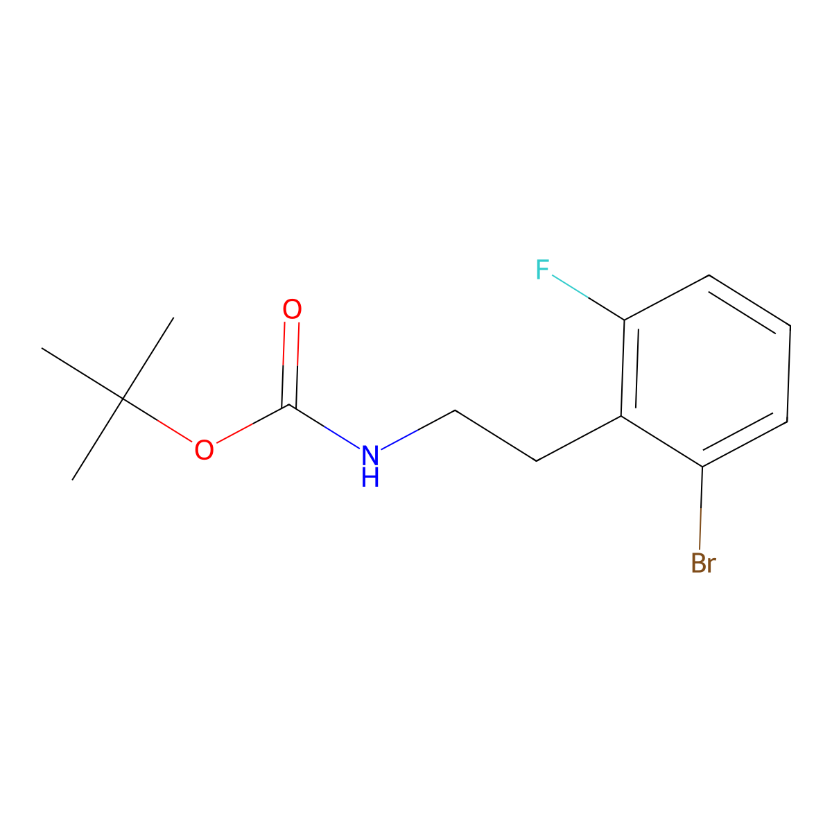 tert-butyl N-[2-(2-bromo-6-fluorophenyl)ethyl]carbamate molecular structure, CAS 2680833-77-4