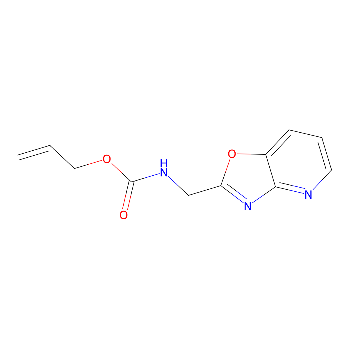 prop-2-en-1-yl N-({[1,3]oxazolo[4,5-b]pyridin-2-yl}methyl)carbamate molecular structure, CAS 2680833-81-0