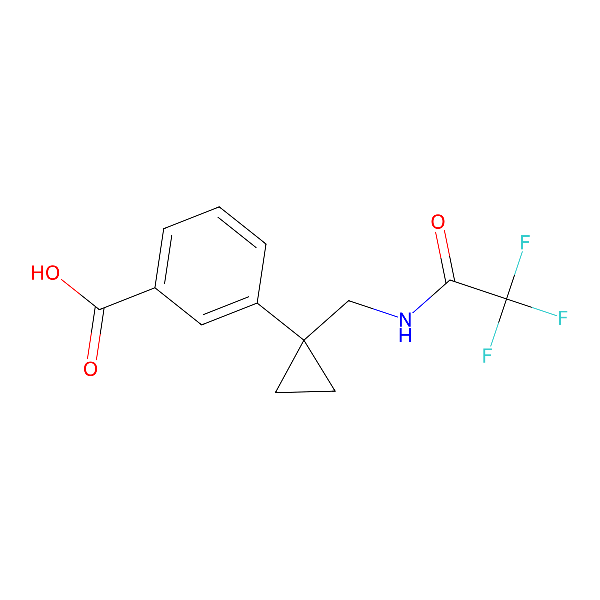 3-{1-[(2,2,2-Trifluoroacetamido)methyl]cyclopropyl}benzoic acid molecular structure, CAS 2680833-86-5