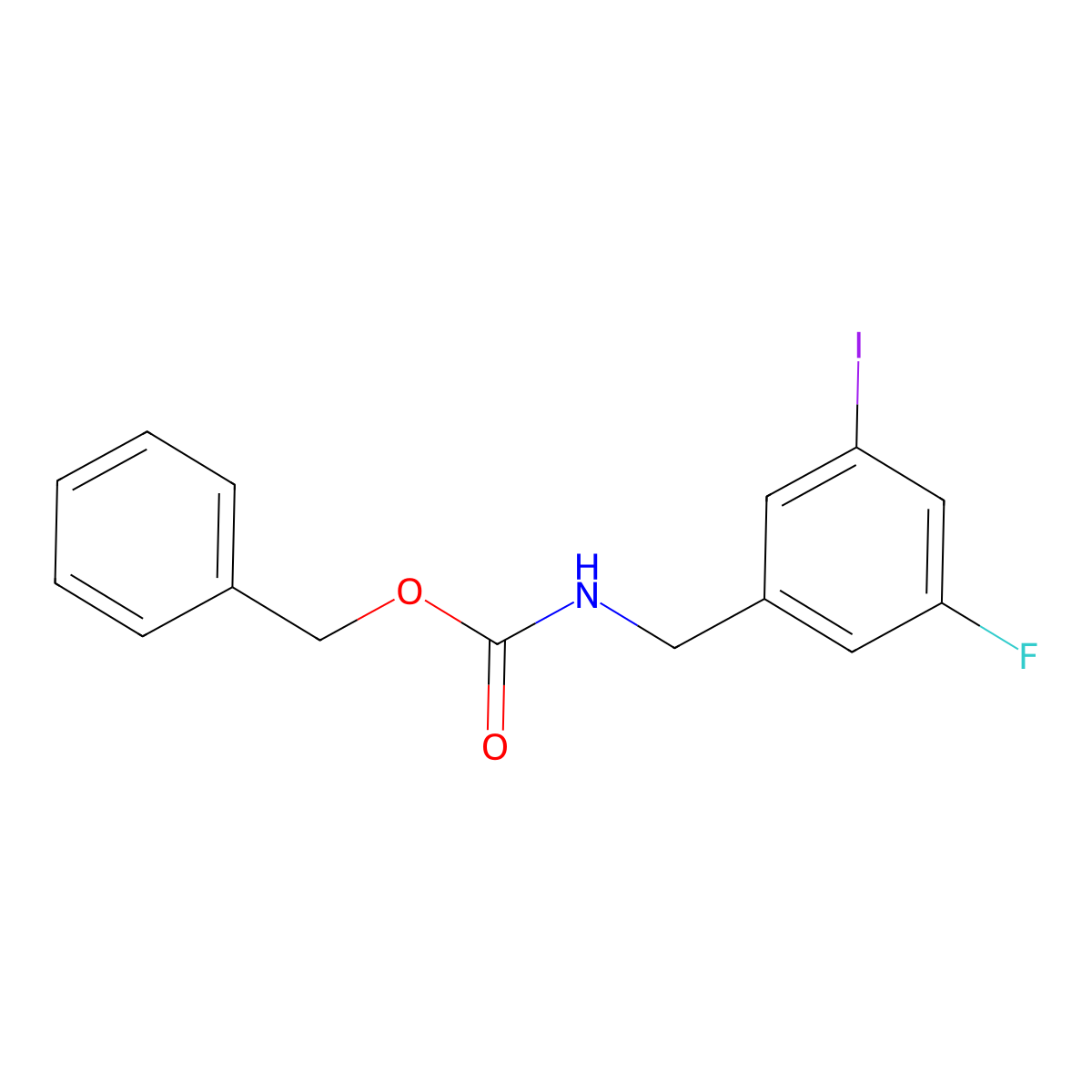 benzyl N-[(3-fluoro-5-iodophenyl)methyl]carbamate molecular structure, CAS 2680833-91-2