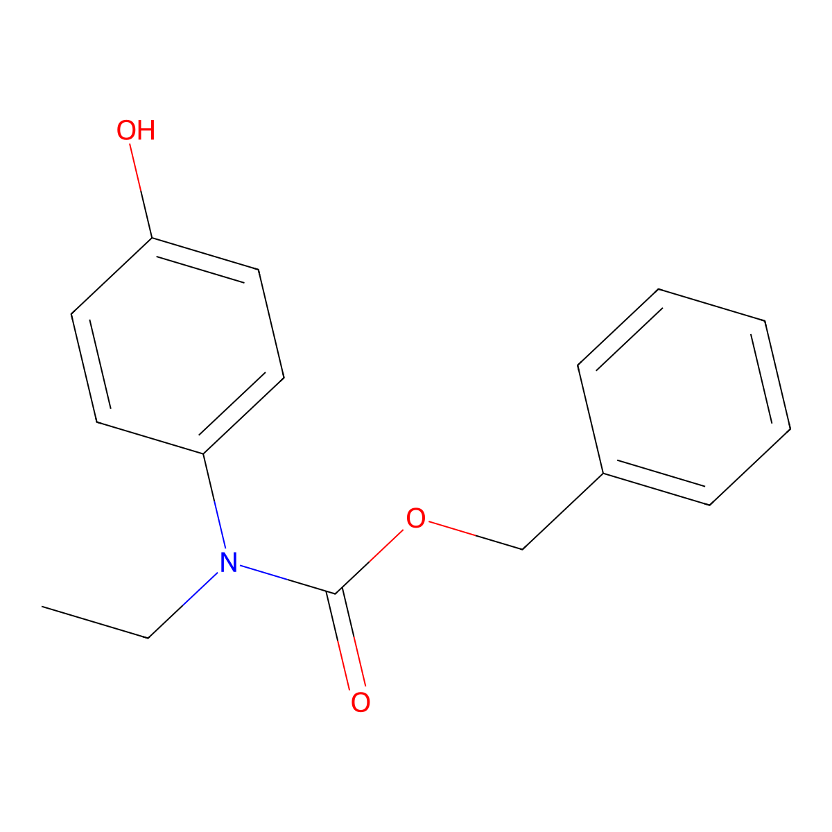 benzyl N-ethyl-N-(4-hydroxyphenyl)carbamate molecular structure, CAS 2680833-98-9