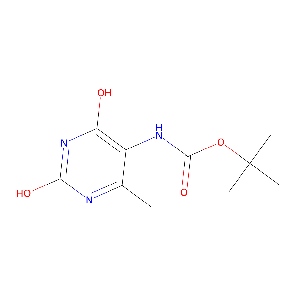 tert-butyl N-(2,4-dihydroxy-6-methylpyrimidin-5-yl)carbamate molecular structure, CAS 2680834-02-8