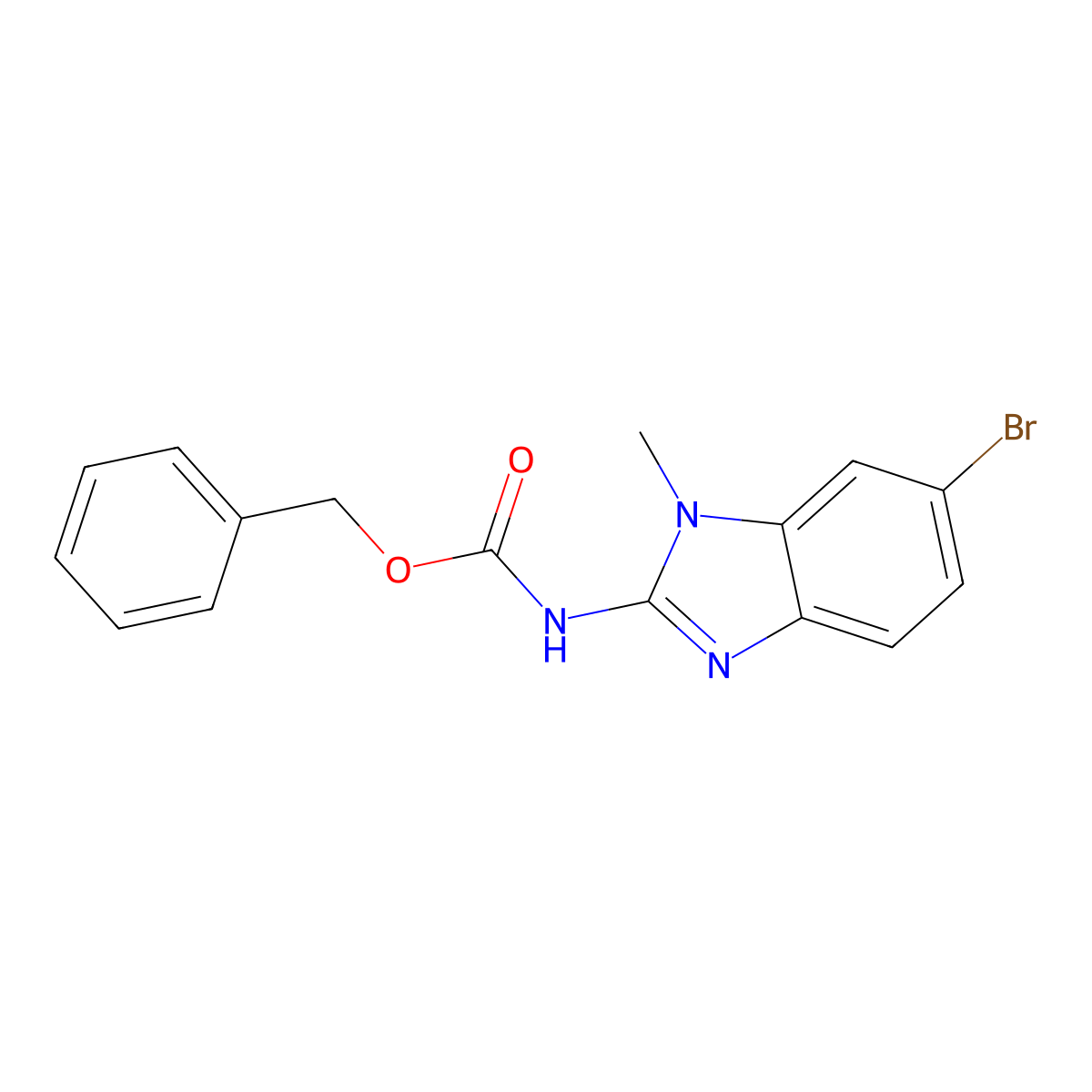 benzyl N-(6-bromo-1-methyl-1H-1,3-benzodiazol-2-yl)carbamate molecular structure, CAS 2680834-05-1