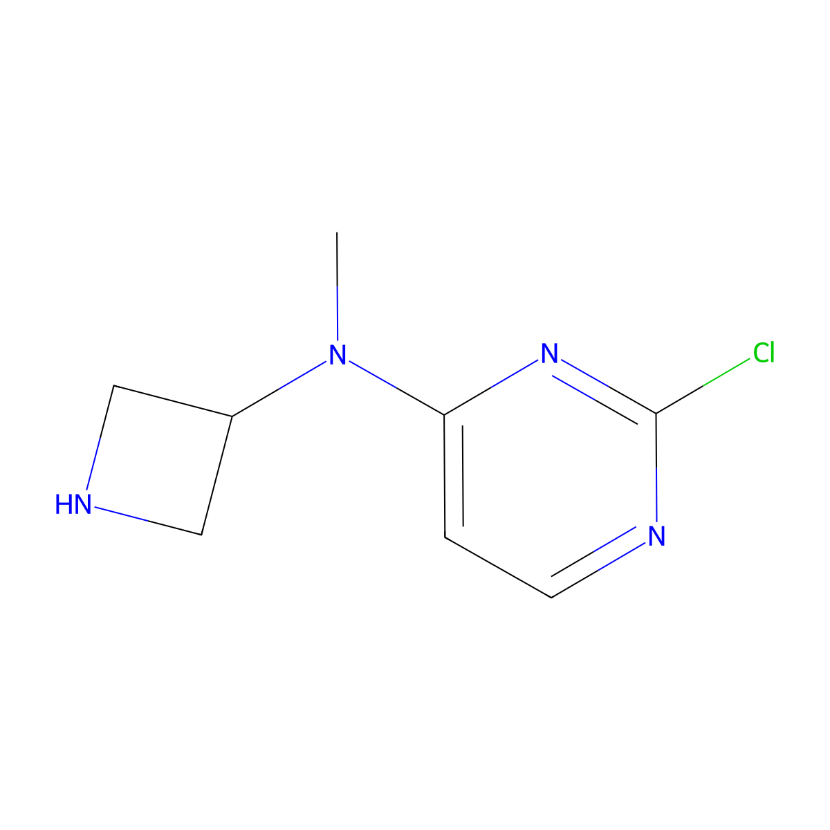 N-(azetidin-3-yl)-2-chloro-N-methylpyrimidin-4-amine molecular structure, CAS 2680834-14-2