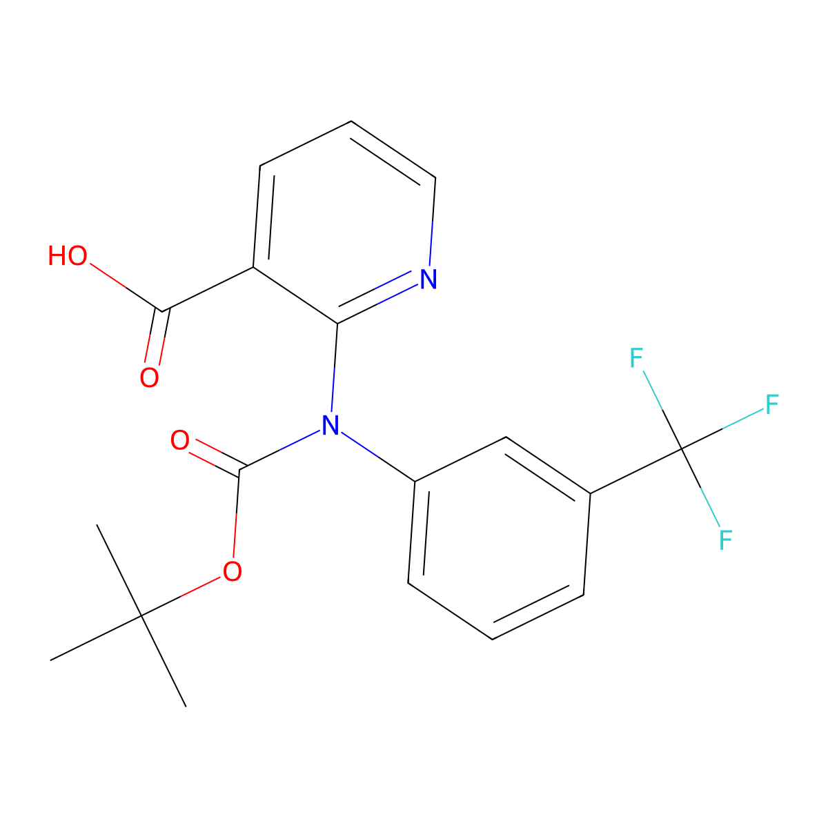 2-{[(Tert-butoxy)carbonyl][3-(trifluoromethyl)phenyl]amino}pyridine-3-carboxylic acid molecular structure, CAS 2680834-21-1
