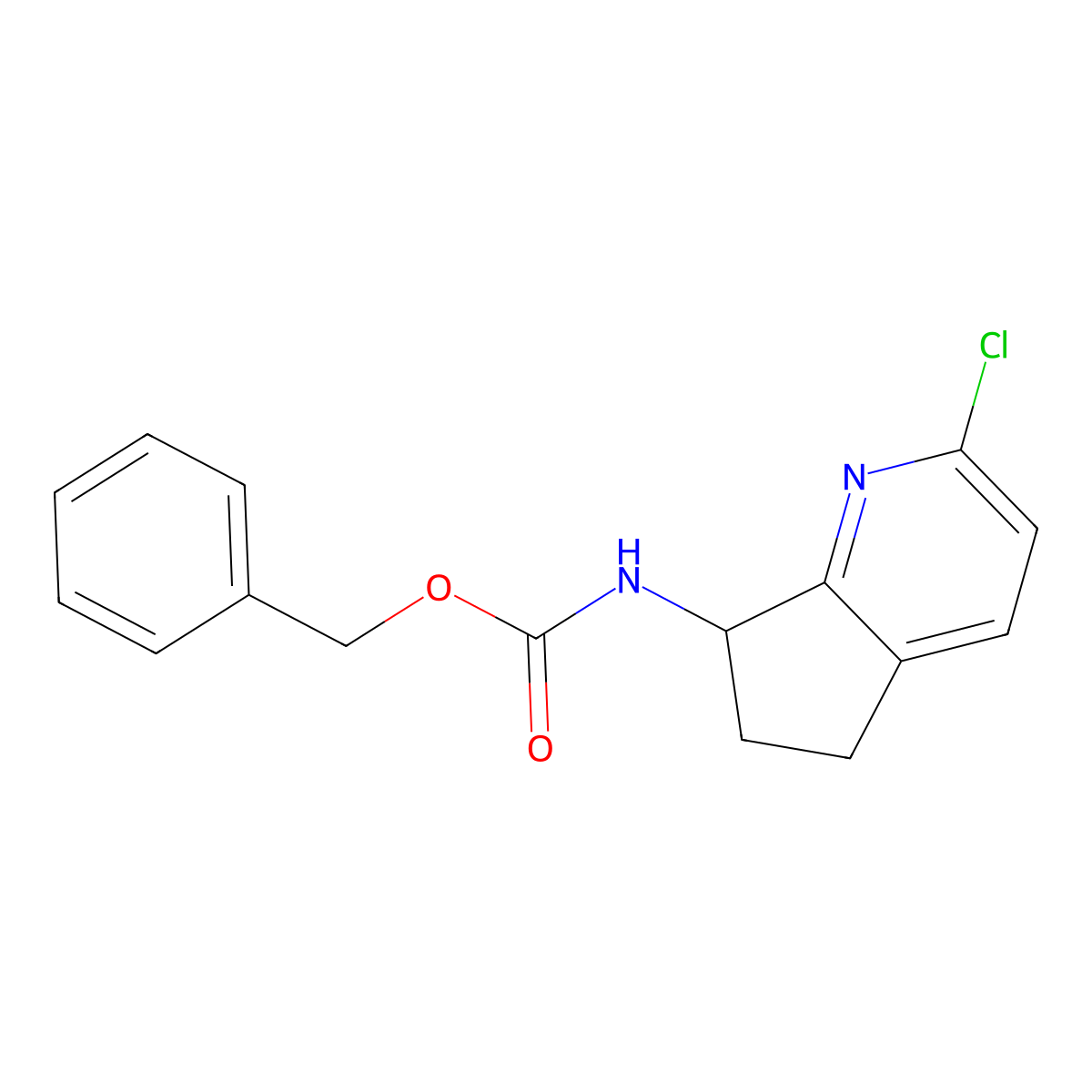 benzyl N-{2-chloro-5H,6H,7H-cyclopenta[b]pyridin-7-yl}carbamate molecular structure, CAS 2680834-49-3