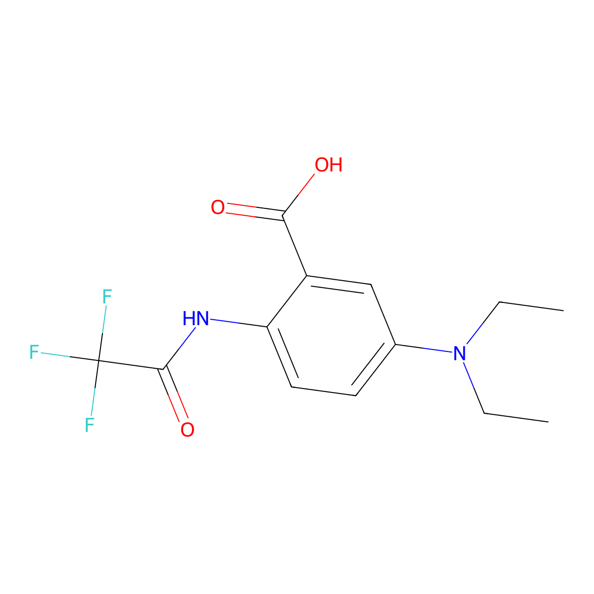 5-(Diethylamino)-2-(2,2,2-trifluoroacetamido)benzoic acid molecular structure, CAS 2680834-53-9