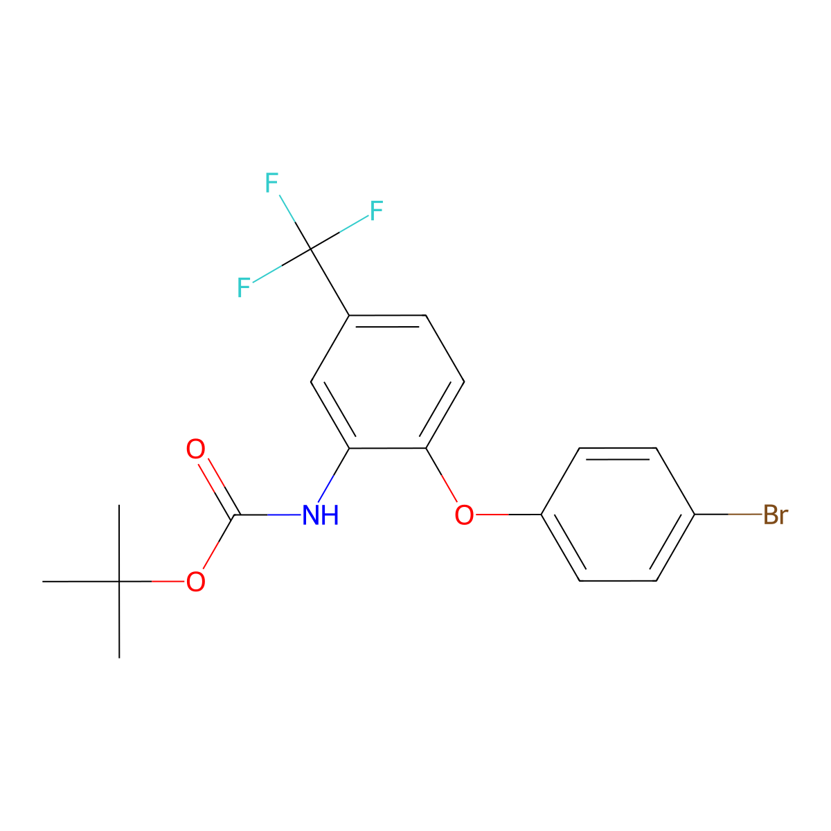 tert-butyl N-[2-(4-bromophenoxy)-5-(trifluoromethyl)phenyl]carbamate molecular structure, CAS 2680834-61-9