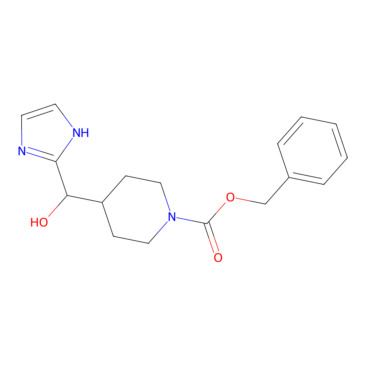 benzyl 4-[hydroxy(1H-imidazol-2-yl)methyl]piperidine-1-carboxylate molecular structure, CAS 2680834-65-3
