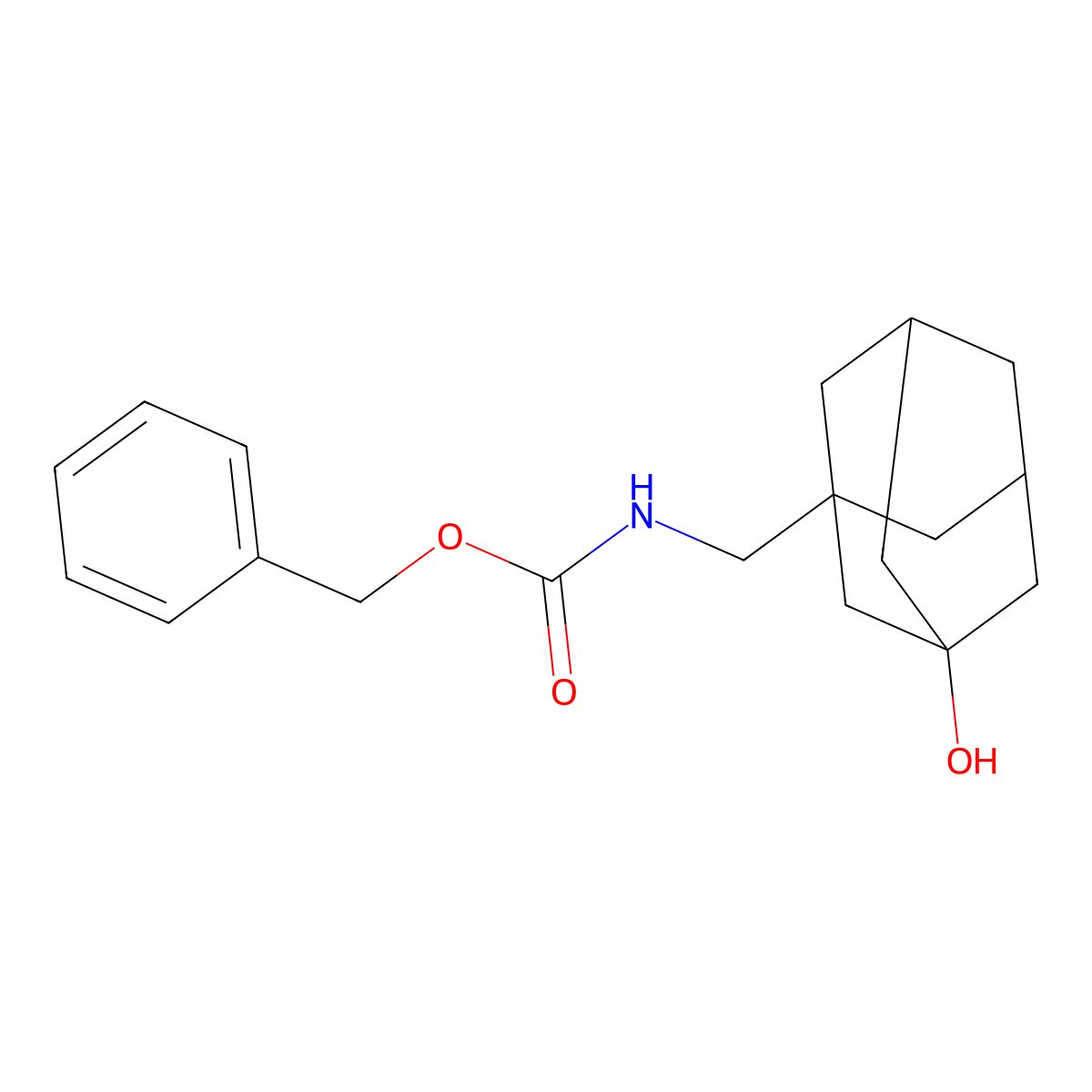 benzyl N-[(3-hydroxyadamantan-1-yl)methyl]carbamate molecular structure, CAS 2680834-67-5