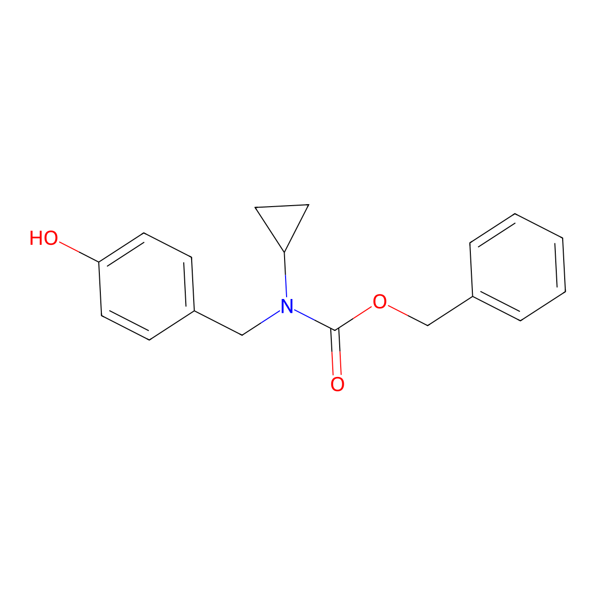 benzyl N-cyclopropyl-N-[(4-hydroxyphenyl)methyl]carbamate molecular structure, CAS 2680834-96-0