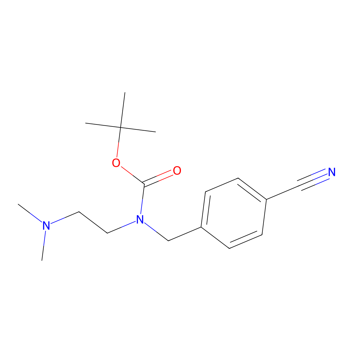 tert-butyl N-[(4-cyanophenyl)methyl]-N-[2-(dimethylamino)ethyl]carbamate molecular structure, CAS 2680835-01-0