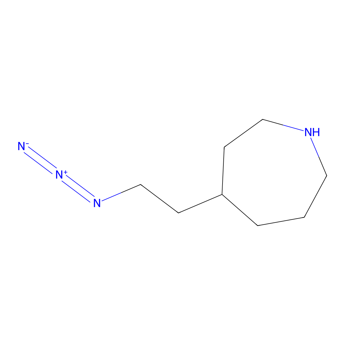 4-(2-Azidoethyl)azepane molecular structure, CAS 2680835-12-3