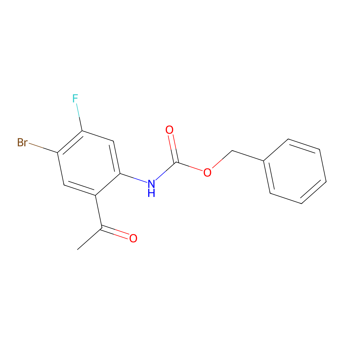 benzyl N-(2-acetyl-4-bromo-5-fluorophenyl)carbamate molecular structure, CAS 2680835-13-4