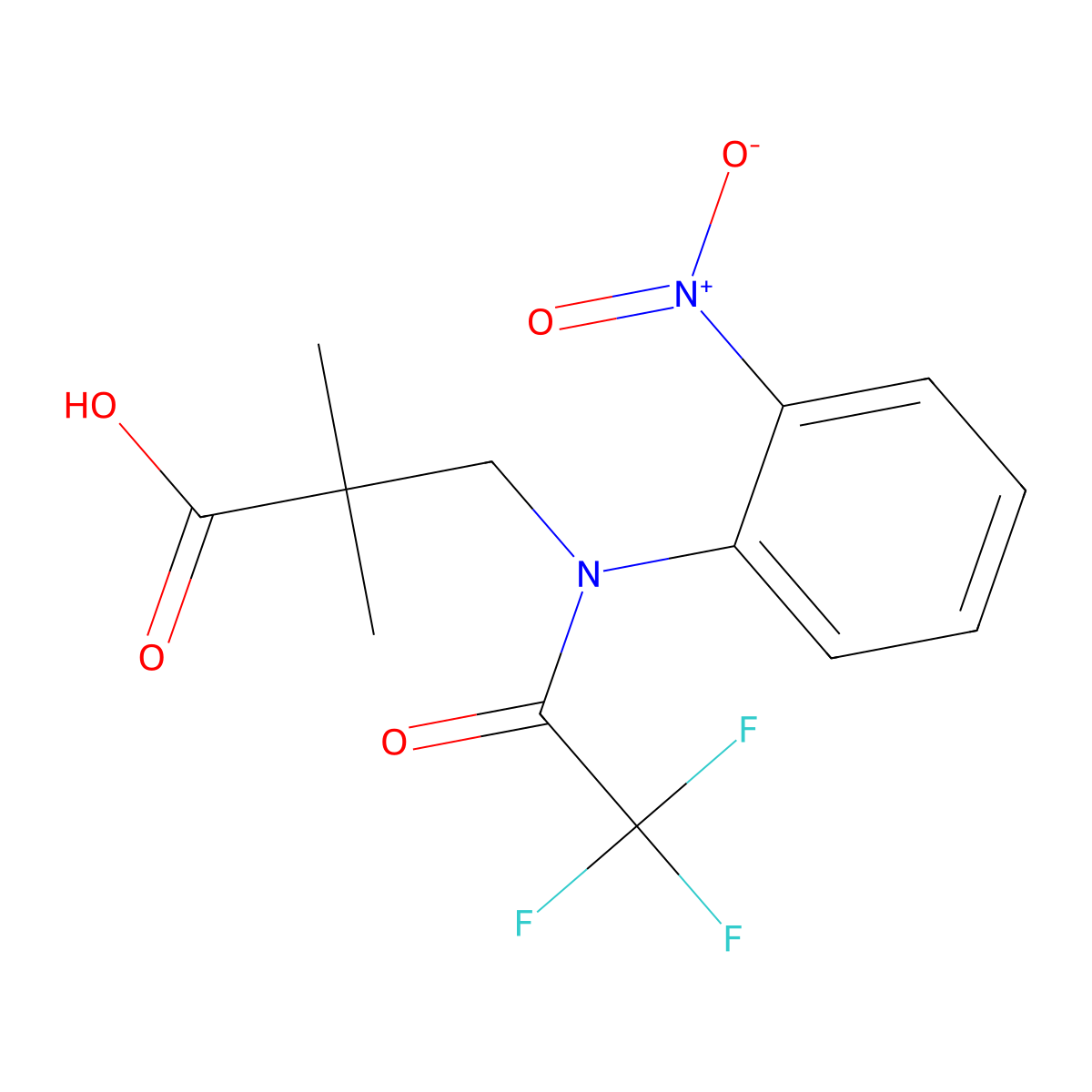 2,2-dimethyl-3-[2,2,2-trifluoro-N-(2-nitrophenyl)acetamido]propanoic acid molecular structure, CAS 2680835-19-0
