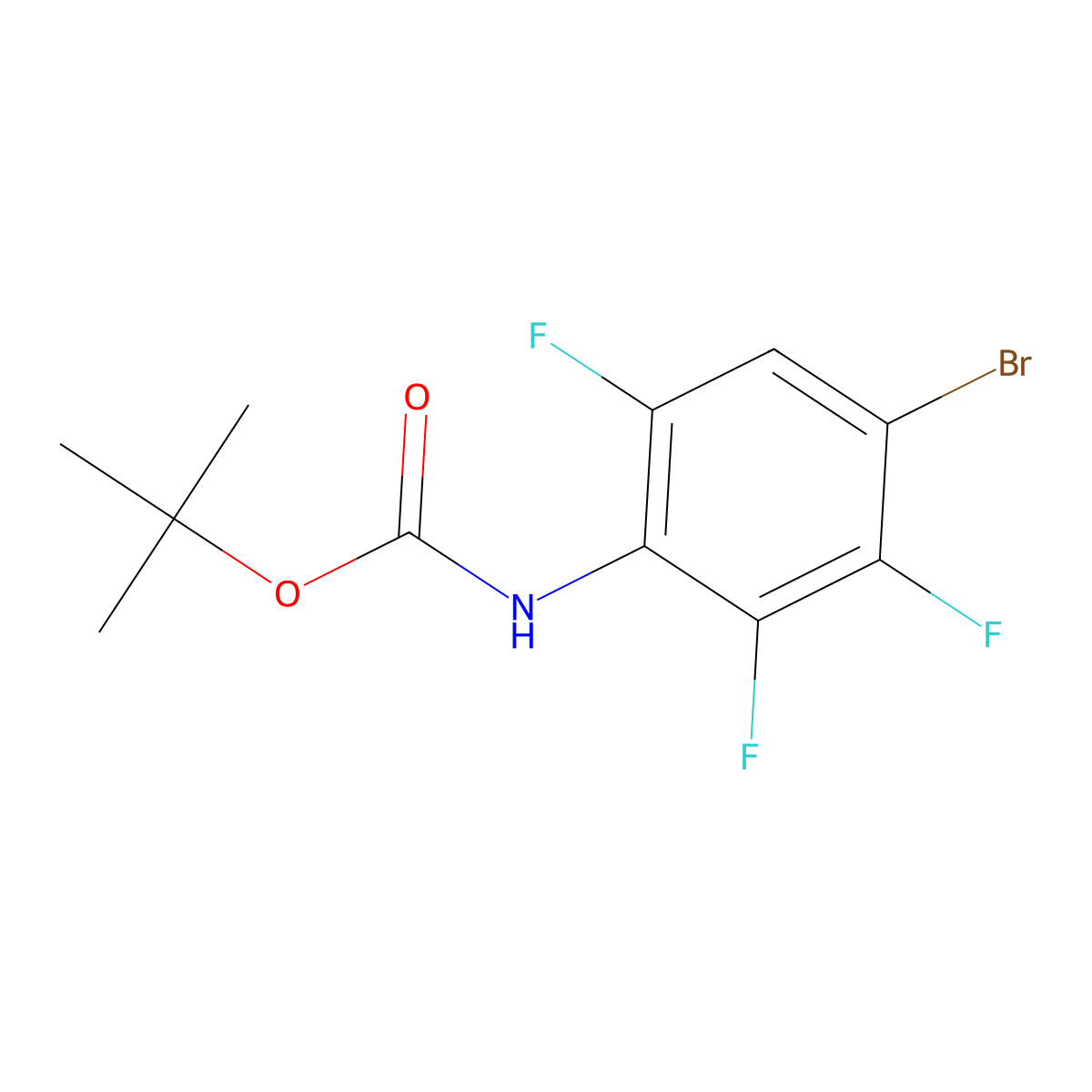 tert-butyl N-(4-bromo-2,3,6-trifluorophenyl)carbamate molecular structure, CAS 2680835-22-5