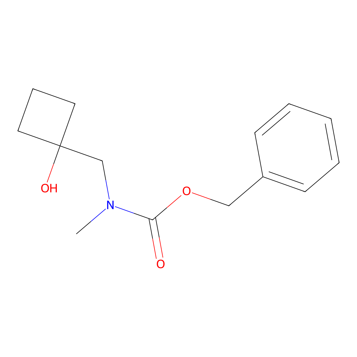 benzyl N-[(1-hydroxycyclobutyl)methyl]-N-methylcarbamate molecular structure, CAS 2680835-24-7