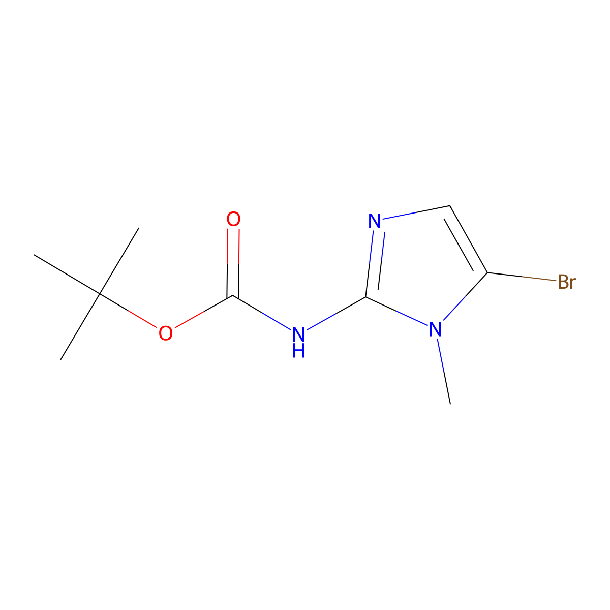 tert-butyl N-(5-bromo-1-methyl-1H-imidazol-2-yl)carbamate molecular structure, CAS 2680835-28-1