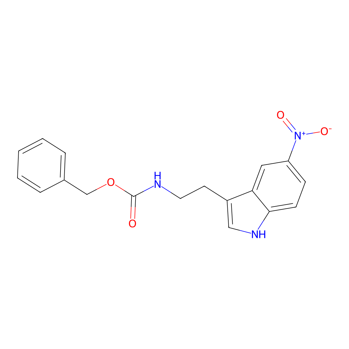 benzyl N-[2-(5-nitro-1H-indol-3-yl)ethyl]carbamate molecular structure, CAS 2680835-31-6