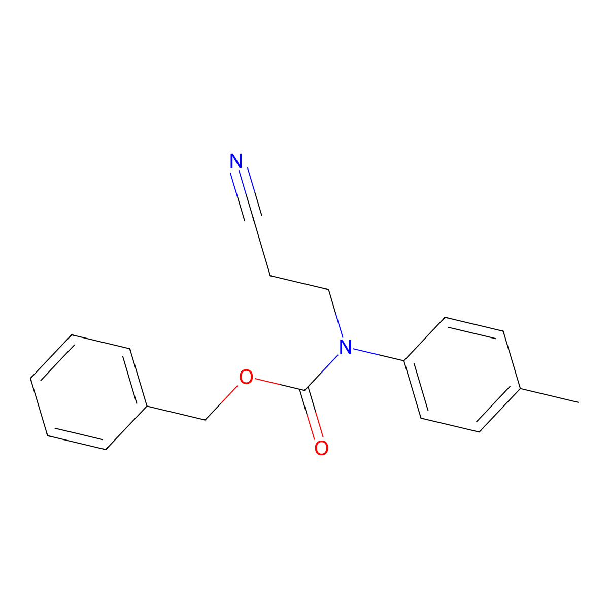 benzyl N-(2-cyanoethyl)-N-(4-methylphenyl)carbamate molecular structure, CAS 2680835-39-4