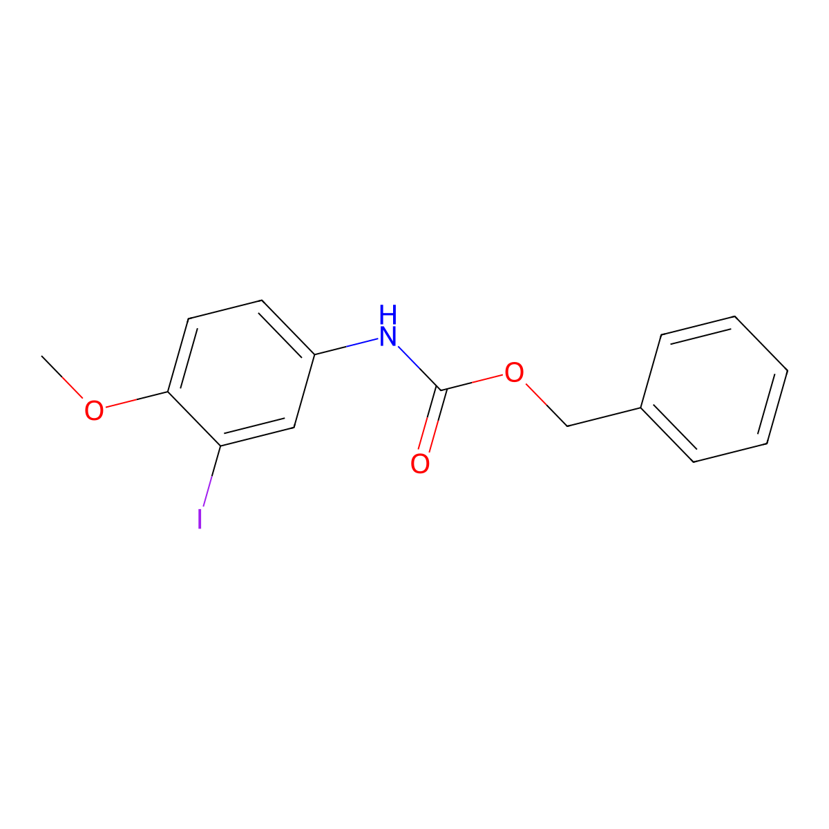 benzyl N-(3-iodo-4-methoxyphenyl)carbamate molecular structure, CAS 2680835-44-1