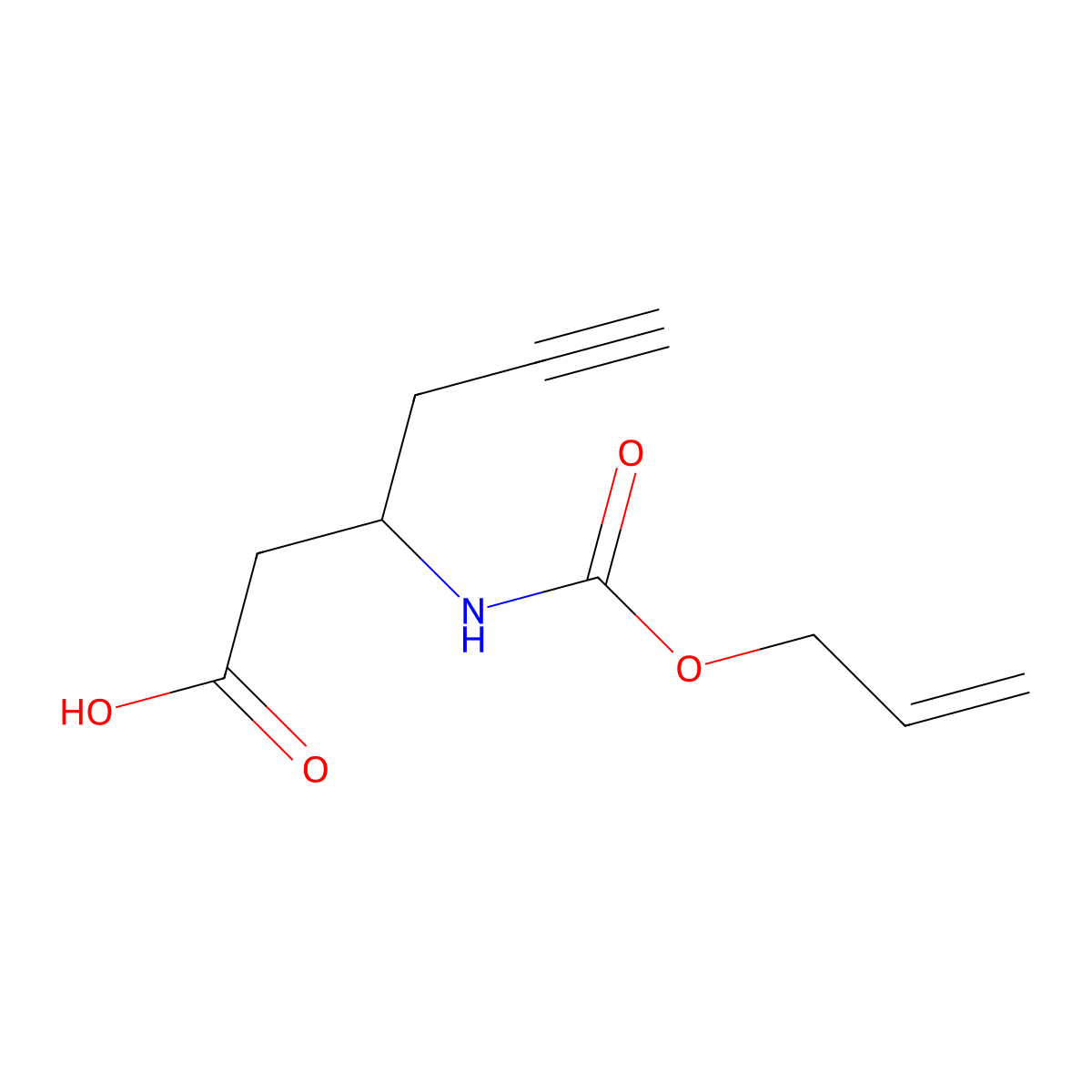 3-{[(Prop-2-en-1-yloxy)carbonyl]amino}hex-5-ynoic acid molecular structure, CAS 2680835-48-5